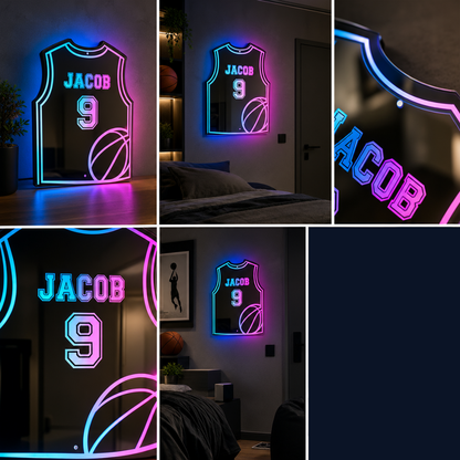 Gepersonaliseerde LED-spiegel Basketbal™