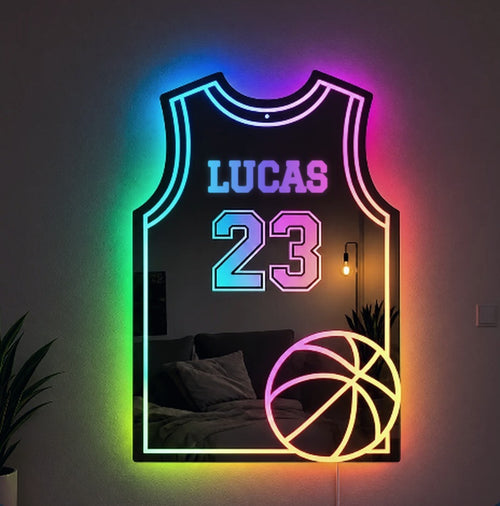 Gepersonaliseerde LED-spiegel Basketbal™